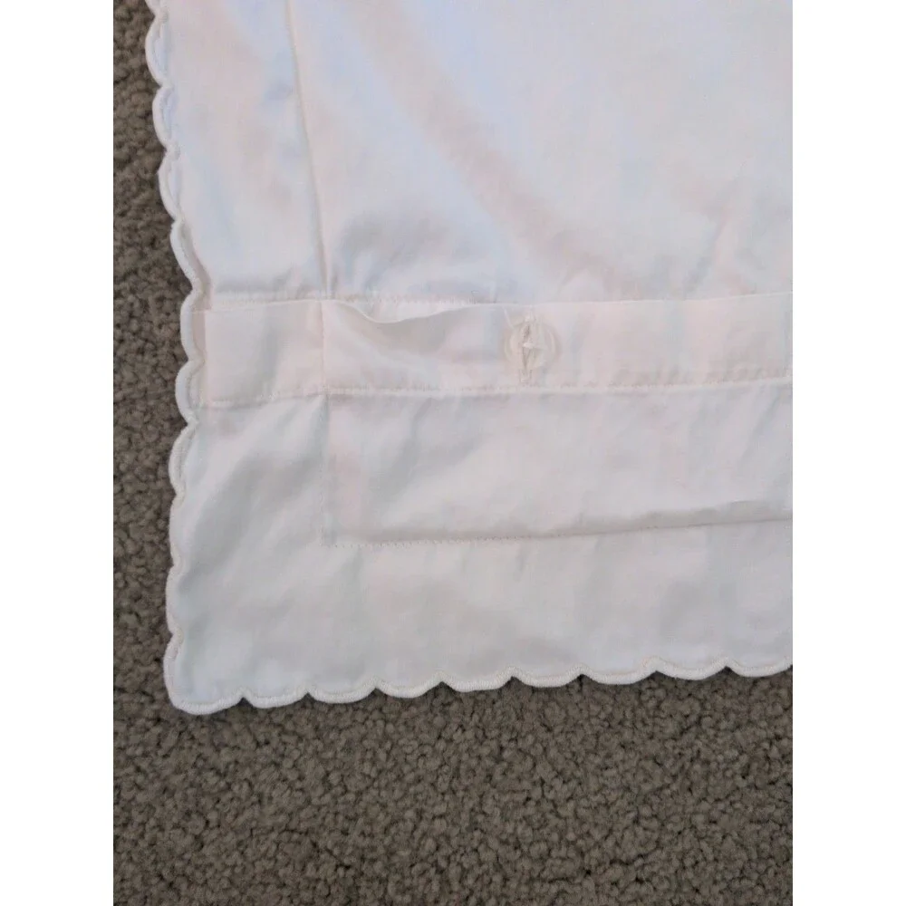 Huober 2 Ivory King Shams Scalloped Edges Button Back Made In Germany 23 X 39
